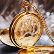 Load image into Gallery viewer, Jean Pierre® of Switzerland Moon Display Gold Pocket Watch