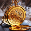 Load image into Gallery viewer, Jean Pierre® of Switzerland Moon Display Gold Pocket Watch