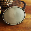 Load image into Gallery viewer, Round Satin Silver Engraved Belt Buckle, Personalized Belt Buckle, Groomsman Belt Buckle, Cowboy Belt Buckle