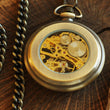 Load image into Gallery viewer, Personalized Engraved Groomsmen Gift Winding Pocket Watch, Bronze Mechanical Pocket Watch, Anniversary Gift For Him
