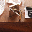 Load image into Gallery viewer, Engraved Silver Steel Cufflinks, Personalized Groomsmen Cufflinks, Square Monogramed Cufflinks
