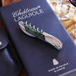 Load image into Gallery viewer, Chateau Laguiole Grand Cru Opener, Green Stamina Wood Handle Wine Opener, Personalized Groomsman Gift, Corkscrew Opener