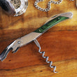 Load image into Gallery viewer, Chateau Laguiole Grand Cru Opener, Green Stamina Wood Handle Wine Opener, Personalized Groomsman Gift, Corkscrew Opener