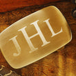 Load image into Gallery viewer, Engraved Brass Belt Buckle, Personalized Groomsman Satin Gold Belt Buckle