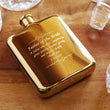 Load image into Gallery viewer, Gold Personalized Flask With Funnel and Gift Box, Funnel Included, Engraved Gold Flask, Personalized Bridesmaid Flask