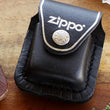 Load image into Gallery viewer, Leather Official Zippo© BLACK Leather Lighter Case