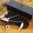 Load image into Gallery viewer, Wine Enthusiast Laguiole Opener, Black Horn Handle Wine Opener, Personalized Groomsman Gift, Engraved Bottle Openers, Corkscrew Opener