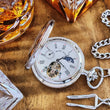 Load image into Gallery viewer, Mount Royal Sun and Moon Half Hunter Pocket Watch