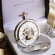 Load image into Gallery viewer, Mount Royal Double Hunter Crest Silver Pocket Watch