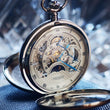 Load image into Gallery viewer, Engraved Jean Pierre of Switzerland Pocket Watch | Skeleton Dual Time Groomsmen Gift | Personalized Anniversary Gift for Men
