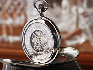 Jean Pierre® of Switzerland Silver Mechanical Pocket Watch