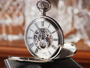 Jean Pierre® of Switzerland Silver Mechanical Pocket Watch