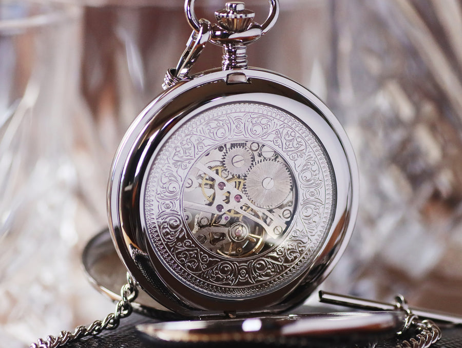 Jean Pierre® of Switzerland Silver Mechanical Pocket Watch