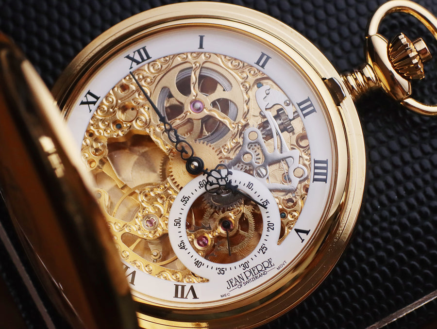 Jean Pierre® of Switzerland Small Seconds Display Gold Pocket Watch
