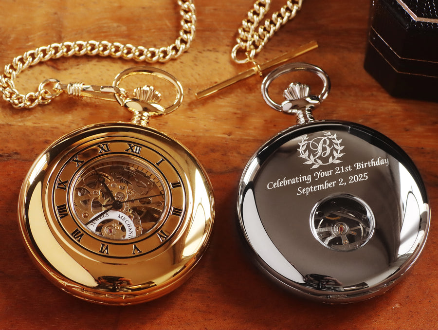 Jean Pierre® of Switzerland Silver Mechanical Pocket Watch