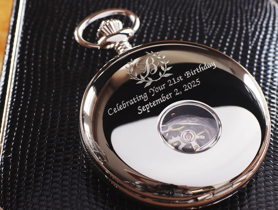 Jean Pierre® of Switzerland Silver Full Size Pocket Watch