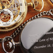 Load image into Gallery viewer, Engraved Jean Pierre Silver Pocket Watch | Skeleton Double Hunter Small Seconds Display | Personalized Groomsmen Gift
