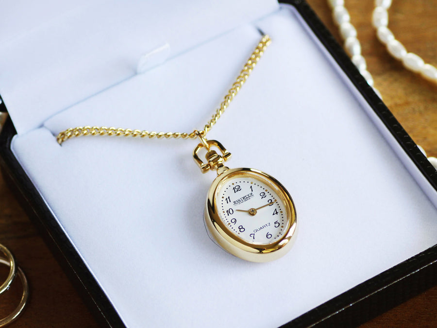 Mount Royal Engraved Gold Watch Necklace