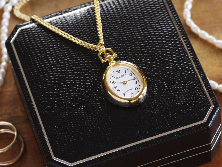 Mount Royal Engraved Gold Watch Necklace