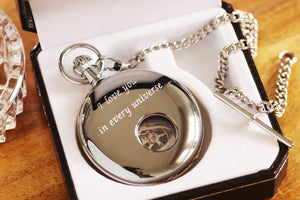 Jean Pierre® of Switzerland Gold Pocket Watch, Engraved Anniversary Gift, Full Size Pocket Watch