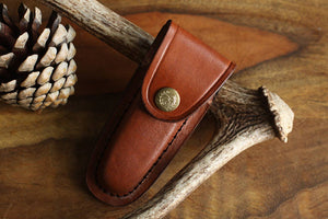 Small Brown Leather Sheath For 3.75 Inch Knives From Our Store, Pocket Knife Leather Pouch with Leather Belt Holster Gift for Him