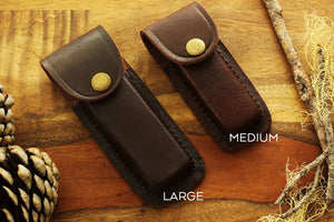 Medium Brown Leather Sheath for 4 Inch Knives From our Store, Pocket Knife Leather Pouch with Leather Belt Holster Cowboy Gift