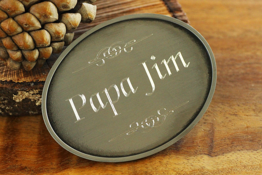 Round Satin Silver Engraved Belt Buckle, Personalized Belt Buckle, Groomsman Belt Buckle, Cowboy Belt Buckle