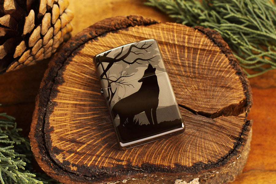 Wolves Official Zippo© Lighter, Engraved Wolf Lighter, Groomsman Lighters with Custom Monogram Engraving