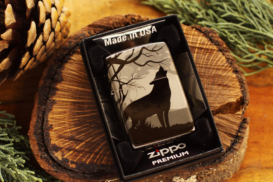 Wolves Official Zippo© Lighter, Engraved Wolf Lighter, Groomsman Lighters with Custom Monogram Engraving
