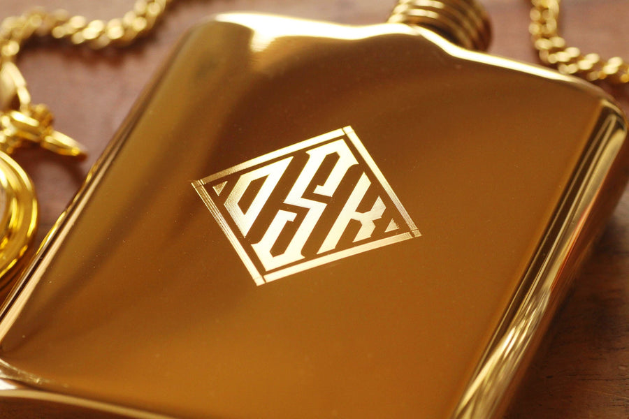 Gold Personalized Flask, Engraved Gold Flask, Personalized Groomsman or Bridesmaid Flask, Best Man Engraved Flask, High Quality Flasks