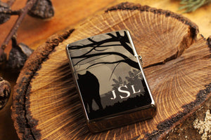 Wolves Official Zippo© Lighter, Engraved Wolf Lighter, Groomsman Lighters with Custom Monogram Engraving