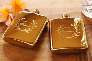 Gift For Her, Engraved ROSE Gold Flask, Personalized  Bridesmaid Flask