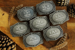 Engraved Satin Silver Belt Buckle, Personalized Belt Buckle, Groomsman Belt Buckle, Cowboy Belt Buckle, Solid Steel Belt Buckle For Him
