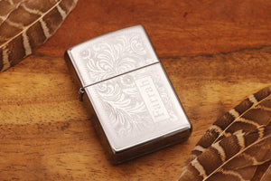 Brass Venetian Official Zippo© Lighter, Engraved Gold Lighter, Filigree Gold Zippo©, Groomsman Lighters with Custom Monogram Engraving
