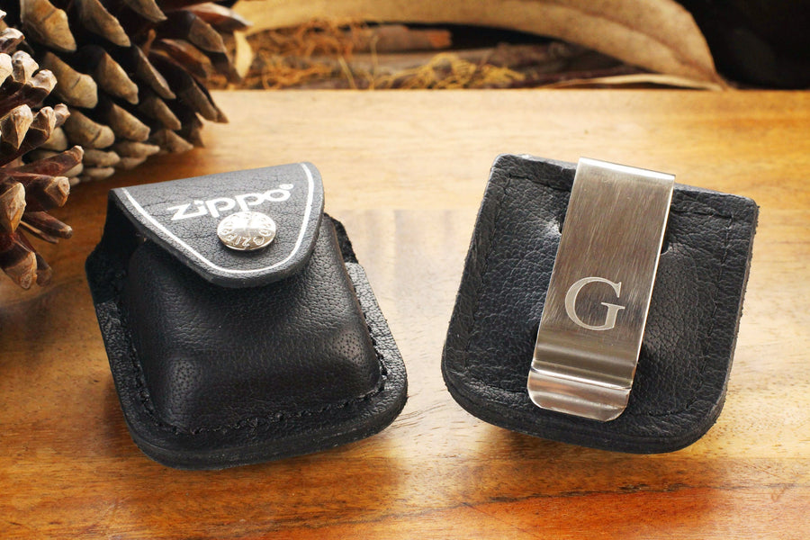 Leather Official Zippo© BROWN Leather Lighter Case