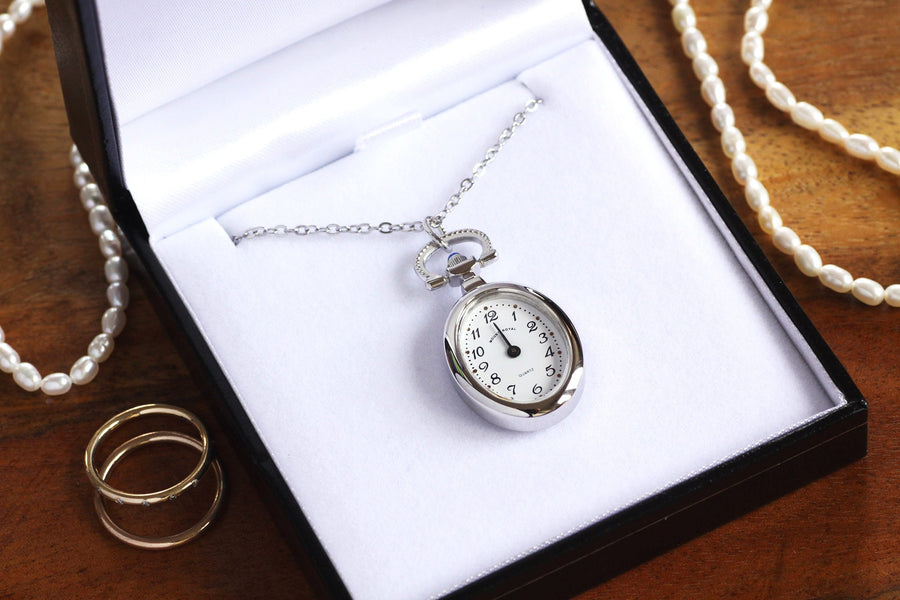 Mount Royal Silver Watch Necklace Minimalist  Anniversary Gift for Her, Bridesmaid Gifts