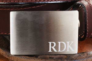 Silver Custom Belt Buckle Birthday Gift for Him, Bottom Engraving, Buckle ONLY