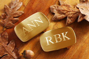 Engraved Brass Belt Buckle, Personalized Groomsman Satin Gold Belt Buckle