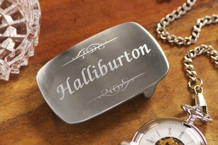 Engraved Satin Silver Belt Buckle, Personalized Belt Buckle, Groomsman Belt Buckle, Cowboy Belt Buckle, Solid Steel Belt Buckle For Him