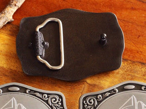 Western Belt Buckle with Random Engraving