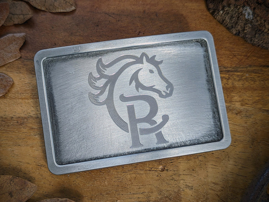 Engraved Belt Buckle, Personalized Silver Belt Buckle for Men, Groomsman Gift, Cowboy Custom Belt Buckle, Birthday Gift for Him, Ranch Logo