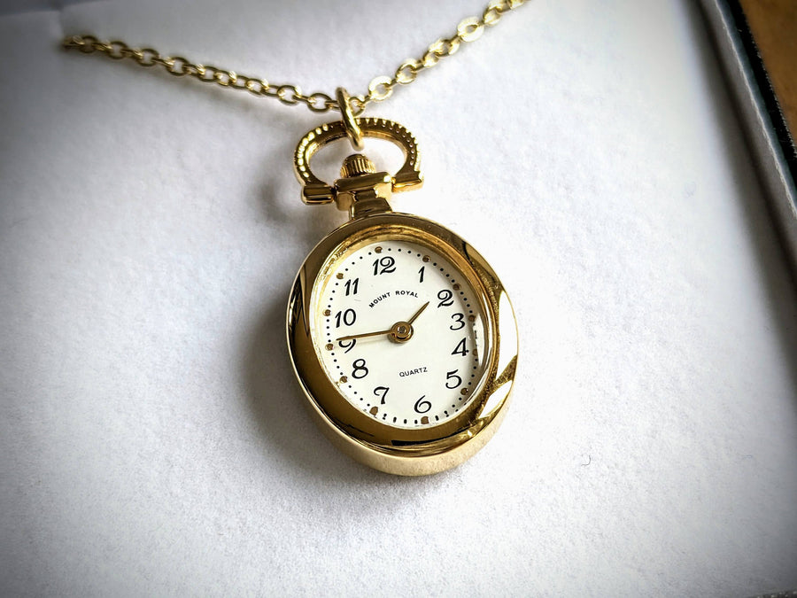 Mount Royal Gold Watch Necklace Gift for Her, Graduation Minimalist Bridesmaid Gifts