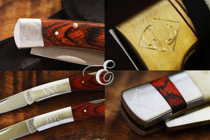 Groomsmen Personalized Knife with Engraved Monogram, Custom Groomsmen Gifts, Pocket Knife with Wood Handle