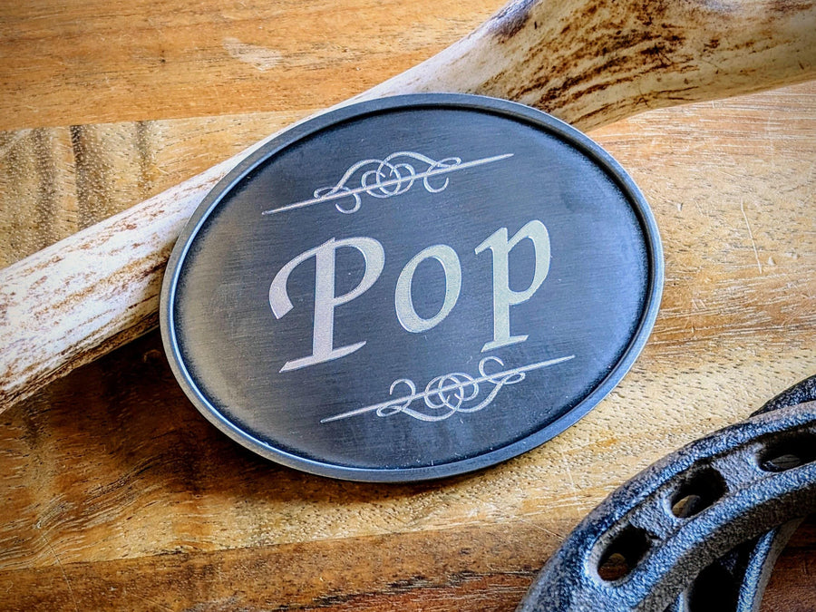Round Satin Silver Engraved Belt Buckle, Personalized Belt Buckle, Groomsman Belt Buckle, Cowboy Belt Buckle