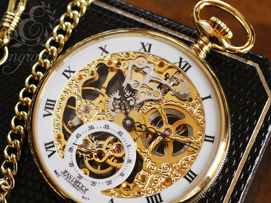 Gold Pocket Watch Display Stand Anniversary Gift For Him