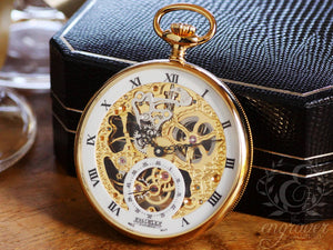 Gold Pocket Watch Display Stand Anniversary Gift For Him