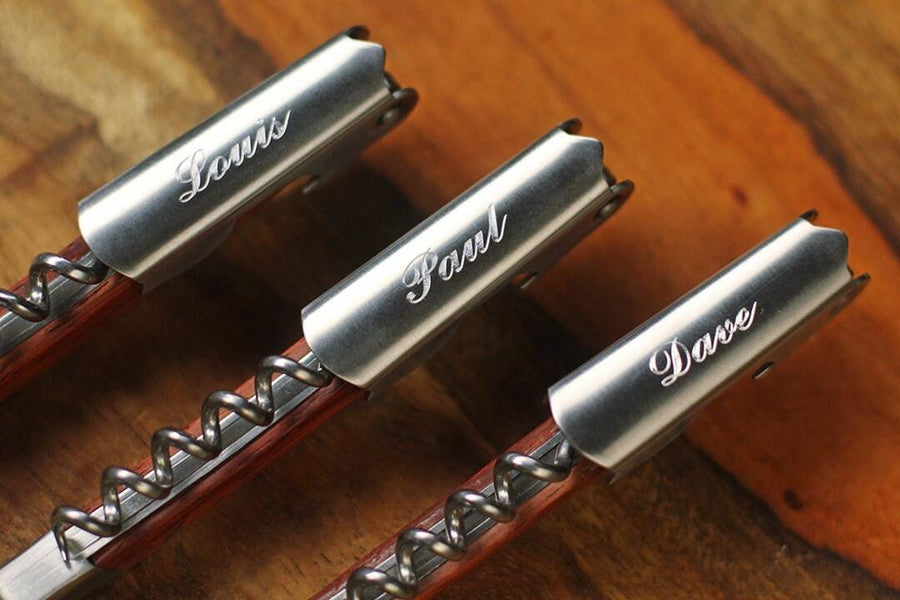Black Groomsmen Opener with Pouch, Wine Opener, Personalized Gifts,  Engraved Bottle Openers, Wedding Gifts