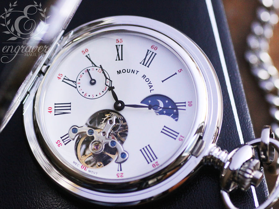 OROLOGIO DA TASCA Mount Royal Masonic Hunter 17 Jewel GP Con Incisione Gratuita (pm) EUR 104,53 - IT - Foto 1