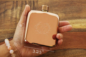 Rose Gold Personalized Bridesmaid Flask - Engraved Rose Gold Flask - Personalized Bridesmaid Flask - Maid of Honor Engraved Flask