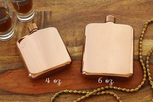 Rose Gold Personalized Bridesmaid Flask - Engraved Rose Gold Flask - Personalized Bridesmaid Flask - Maid of Honor Engraved Flask